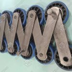 Цепь ступеней эскалатора, XIZI OTIS 508, шаг - 135,46 мм, палец - 78x15/12,7 мм, пластины - 35x5/30x5 мм, ролик - 76,2х22 мм, без оси, 90 kN