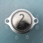 Кнопка вызова/приказа, KONE, AVDBUT, 2 этаж, круглая, серебристая поверхность, белая подсветка, нержавеющая сталь, с крепёжными отверстиями и шрифтом Брайля