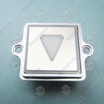 Кнопка вызова/приказа, KONE, KDS300, квадратная, Вниз, нержавейка, красная подсветка, 33 х 33 мм, высота 17 мм, антивандальная