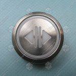 Кнопка вызова/приказа, KONE, круглая, серебристая поверхность, AVDBUT, удержание дверей, красная подсветка