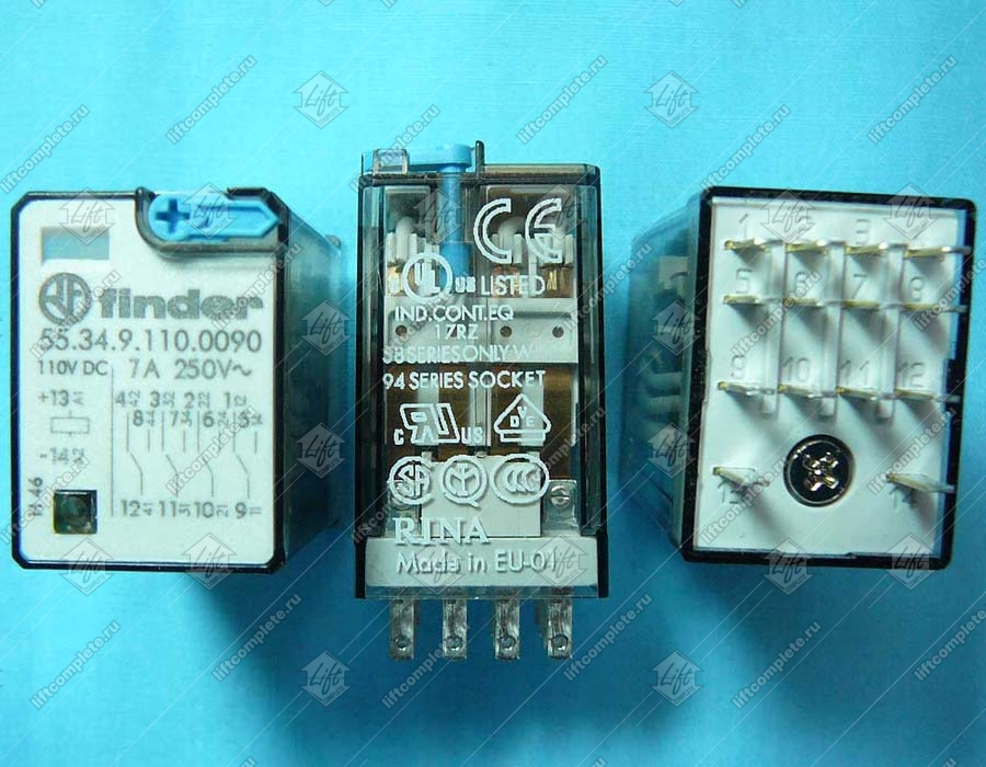 Реле промежуточное, FINDER, 7А, 110VDC, 55.34.9.110.0090