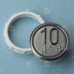 Кнопка вызова/приказа, VEGA Achille, 10 этаж, с кодом Брайля, красная подсветка (разъем MLSU)