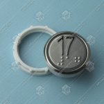 Кнопка вызова/приказа, VEGA Achille, 17 этаж, с кодом Брайля, красная подсветка (разъем MLK)