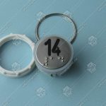 Кнопка вызова/приказа, VEGA Venus, 14 этаж, с кодом Брайля, красная подсветка (разъем MLEP TH)