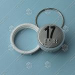 Кнопка вызова/приказа, VEGA Venus, 17 этаж, с кодом Брайля, красная подсветка (разъем MLK)