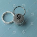 Кнопка вызова/приказа, VEGA Venus, 9 этаж, с кодом Брайля, красная подсветка (разъем MLEP TH)